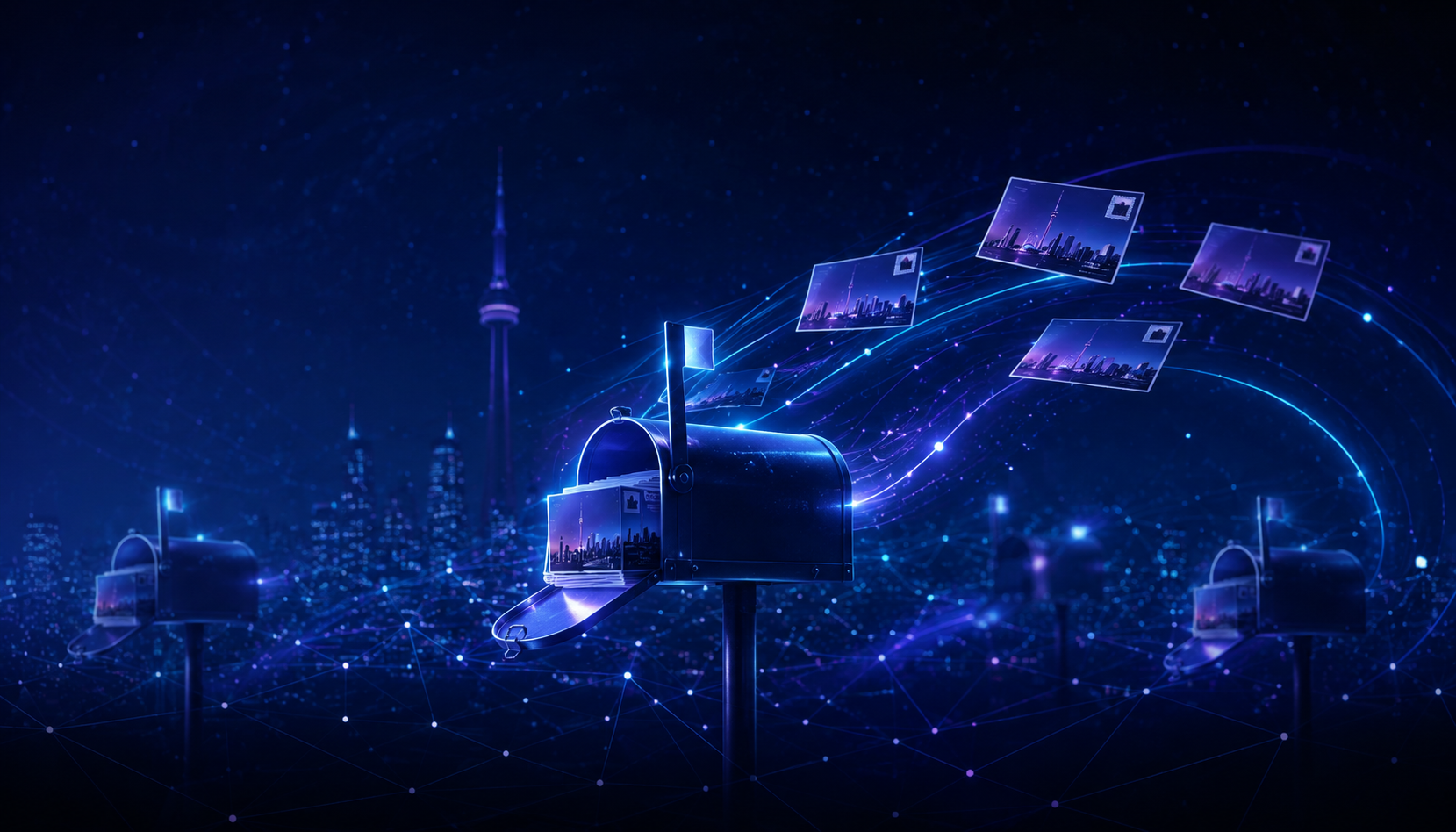 Spotix direct mail advertising platform showing Toronto neighborhood targeting